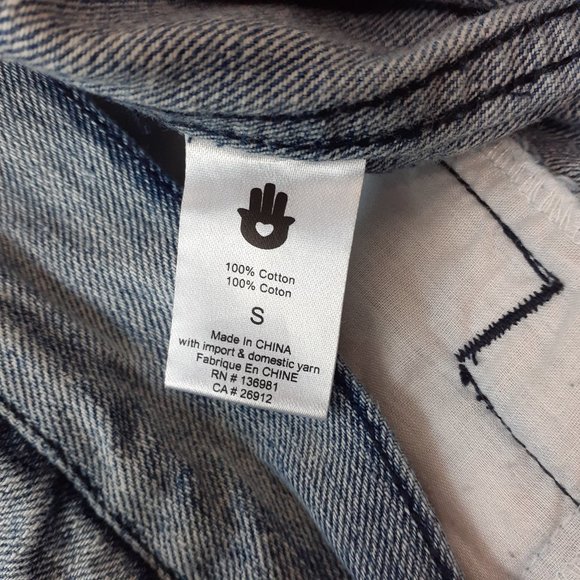 RARE SPIRITUAL GANGSTER Hamsa Graphic Denim Jacket - Picture 11 of 13